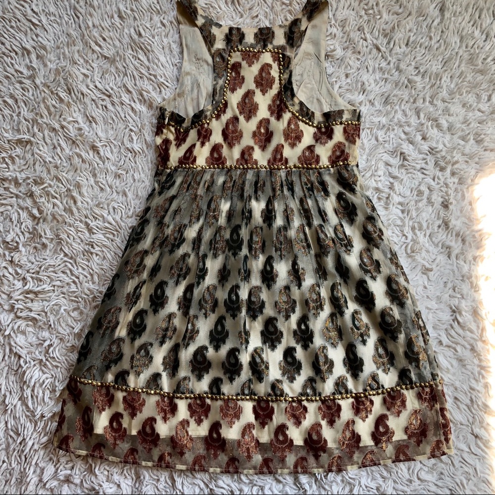 Free People Olive and Copper Metallic Dress - Picture 6 of 8